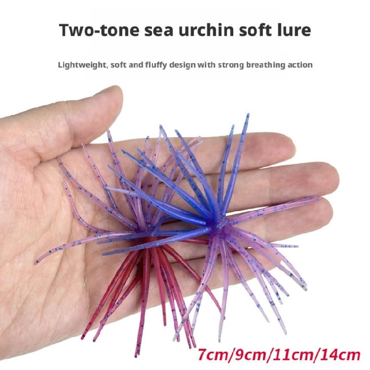 Lake Use Fishing Accessory with Elastic Soft Plastic Body and Flexible Arm Profile, Single Pack Sea Urchin Baits for Daily Anglers