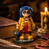 Halloween Themed Decorative Figurine with Child Character and Cat Companion Resin Material Indoor Display Ornament for Seasonal Decoration
