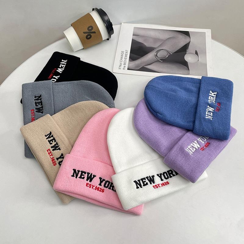 Star hat winter men's wool hat autumn and winter versatile pullover knitted hat warm pile cold hat women