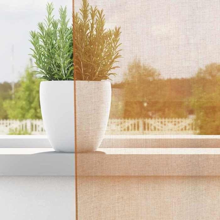 VidaXL Rideaux en voile avec œillets 2 pcs terre cuite, rideau en filet, rideau transparent, voile de fenêtre, traitement de 4102140