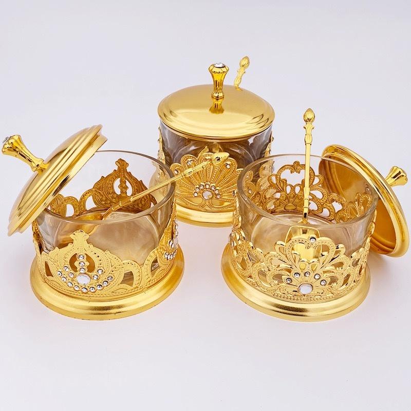 Seasoning Bowl Nordic Style With lid and Spoon Salt Bowl Storage Glass Cream Jar Sugar Holder for Coffee Beans Jar Kitchen Tools