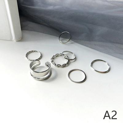 Set di 7 Anelli Gioiello in Vendita Metallo Vuoto Rotondo Apertura Anello da Dito da Donna per Ragazza Signora Festa Matrimonio Regali
