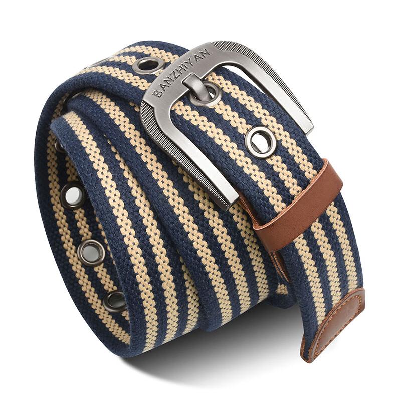 Men's Casual Woven Canvas Pin Buckle Belt