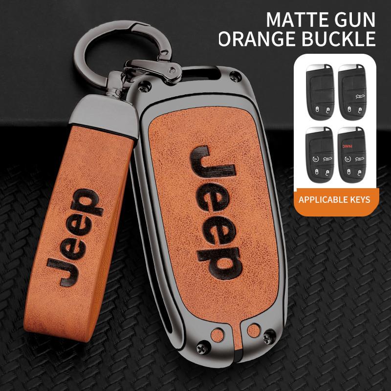 Dla Jeepa Stop Cynkowy Skórzany Pokrowiec na Kluczyk Samochodowy Etui Brelok dla Jeep Renegade Compass Cherokee Grand dla Chrysler 300C Wrangler Samochód Klimatyzacja