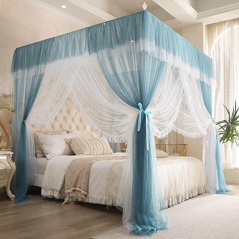

Princess Style Palace Floor-Standing Mosquito Net, Double-Layer Mesh for 1.8m Bed with Stand and Three-Opening Door. 120x200cm canopy only
