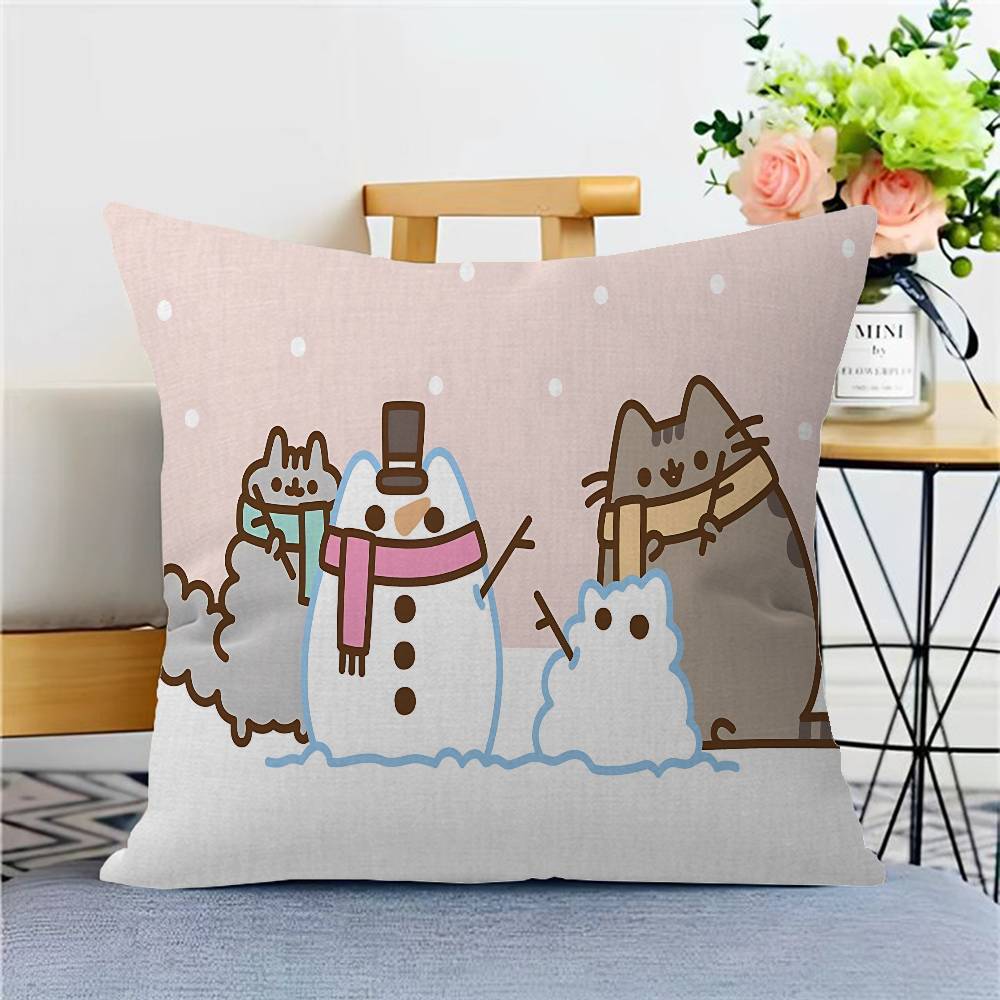 

Мила наволочка на подушку з котиком P-Pusheen, подарунок, наволочка для подушки, декор для спальні, дому, дивана, крісла, сидіння 12x12Inch
