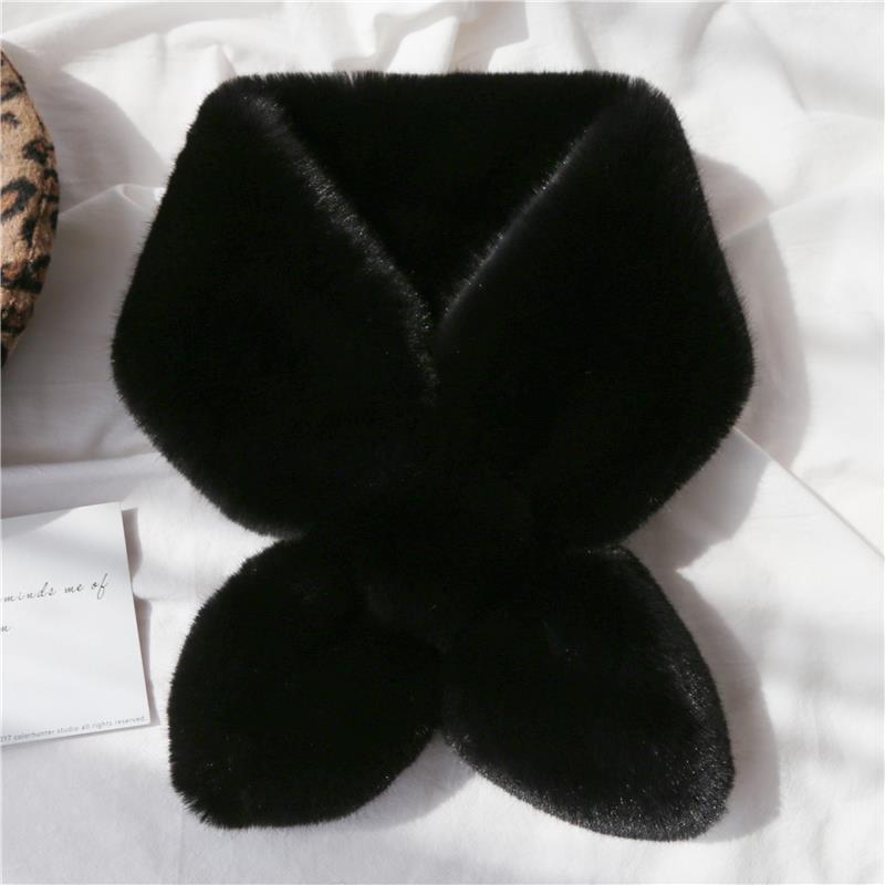 Winter Einfarbig Fell Warm Nacken Schal Spreada Verdickt Otter Kaninchen Nacken Set Haar Kreuz Plüsch Nackenschal