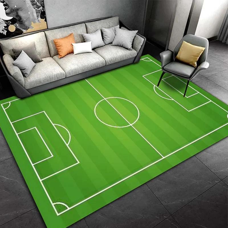 Basketball Court Motif Non-Slip Carpet for Boys Bedroom Living Room Sports Decor Welcome Mat Play Rug