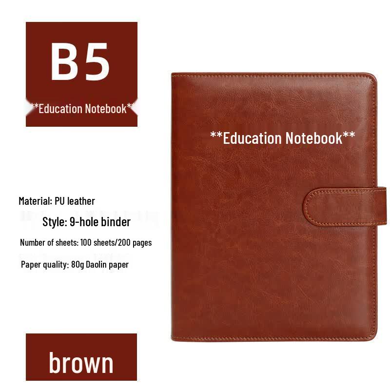 B5 9-Hole Loose-Leaf Notebook with Magnetic Clasp