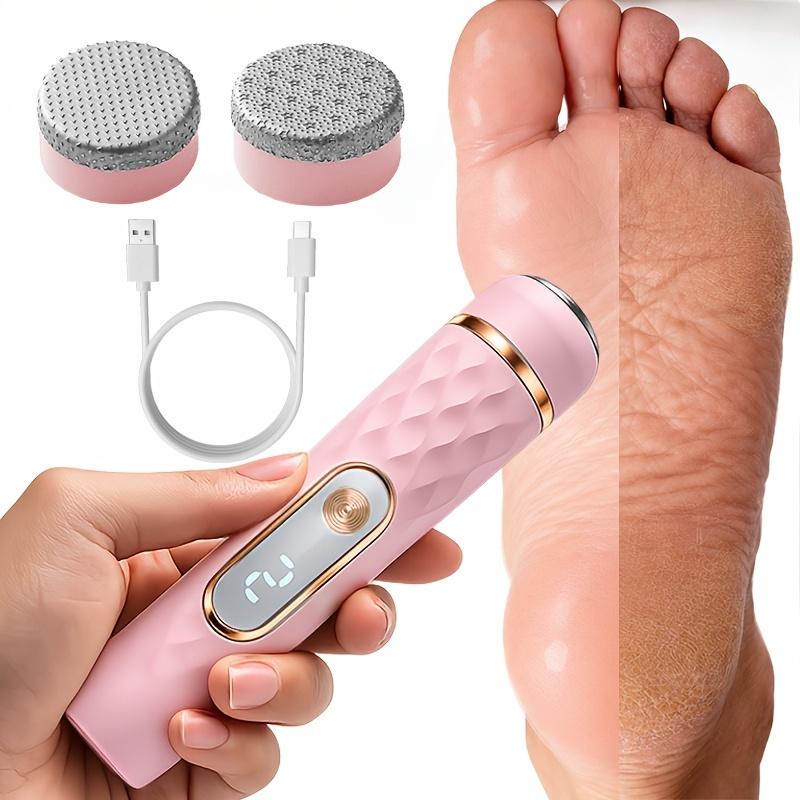 Electric foot grinder automatic exfoliator callus removal tool portable electronic foot pedicure one-button control for removing hard and cracked skin