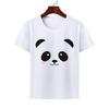 Cute Giant Panda Cartoon Tshirt for Boy Girl Summer round Neck Modal Cat Short Sleeve ParentChild Top Kids Clothing