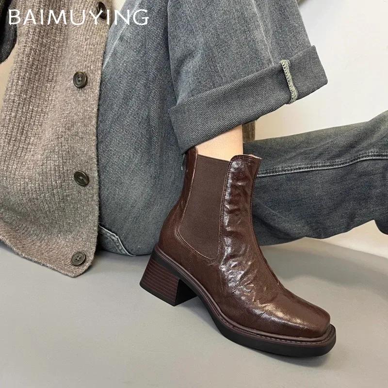 High Heels Ankle Women Boots Chelsea Chunky Elegant Shoes Woman 2025 Trend Winter New Office Shoes Pumps Motorcycle Botas Mujer