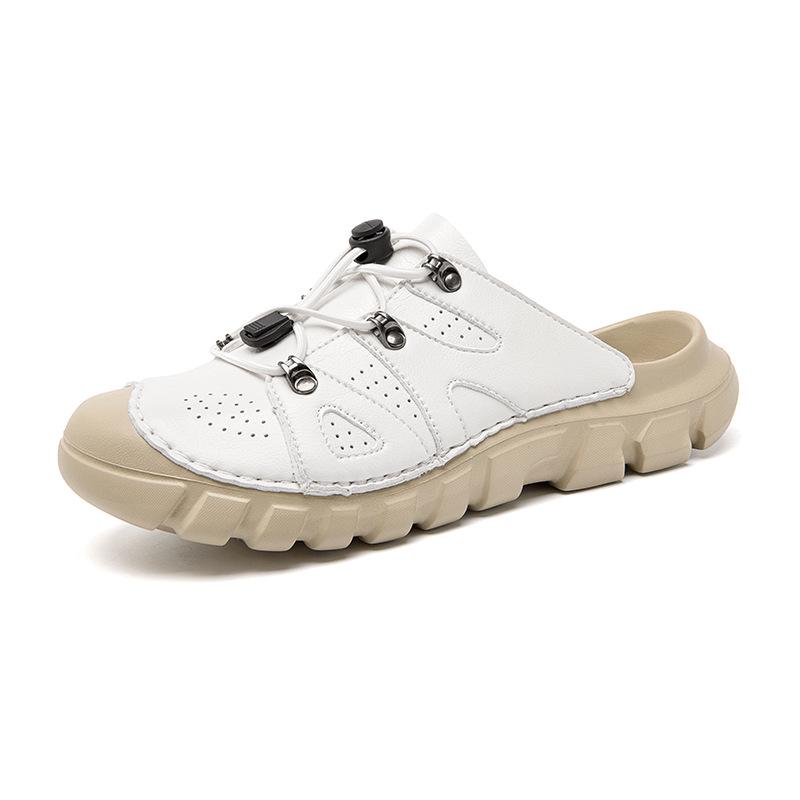 Men s Plus Size Hand-stitched Closed-toe Sandals - Casual Breathable Outdoor Beach Shoes 42