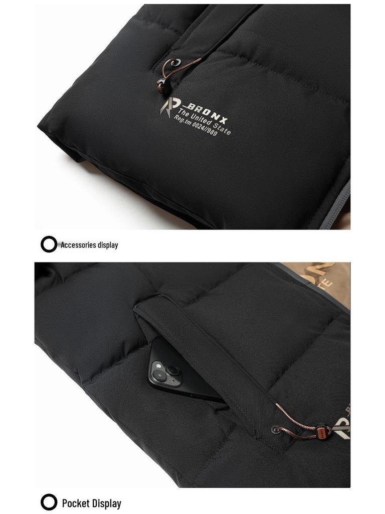2025 Winter Men's Thickened Cotton Puffer Jacket - Business Casual Style for Youth & Middle-aged