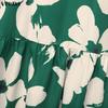 VONDA Elegant Women Stand Neck Puff Sleeve Floral Print Casual Loose Long Baggy Dress