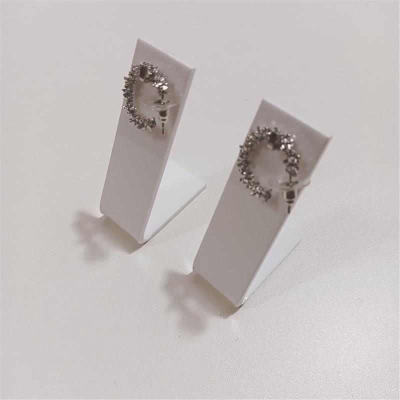 Pack Of 10 Acrylic Earring Display Stands Elegant White Jewelry Organizers Ear Accessories Rack for Home Or Retail Use