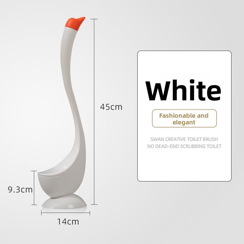 

Swan Shaped Household Long Handle Toilet with No Dead Corners and Base Cleaning Brush білий