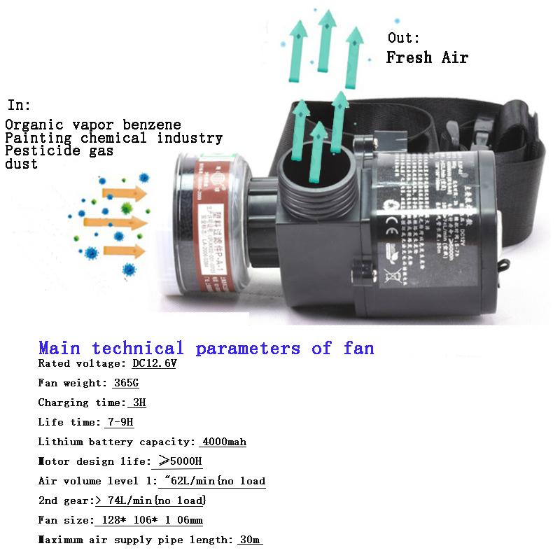 Electric Constant Flow Supplied Air System Respirator Full Face Work Safety Spray Paint Chemical Pesticide Protection