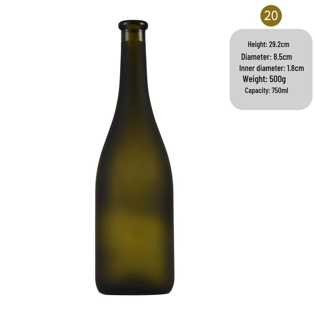 In-Stock Burgundy Green Glass Wine Bottle - Ideal for Red Wine, Liquor, Home Brewing, and Fruit Wine Storage