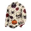 Męska koszula z długim rękawem na Halloween, stylowa, casualowa, imprezowa