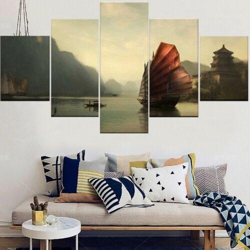 

5 шт. Плакат Парусная лодка Картины Искусство HD Печать Без Каркаса Холст Домашний Декор Современный 5 штук Картины Настенная комната Декор Абстракция