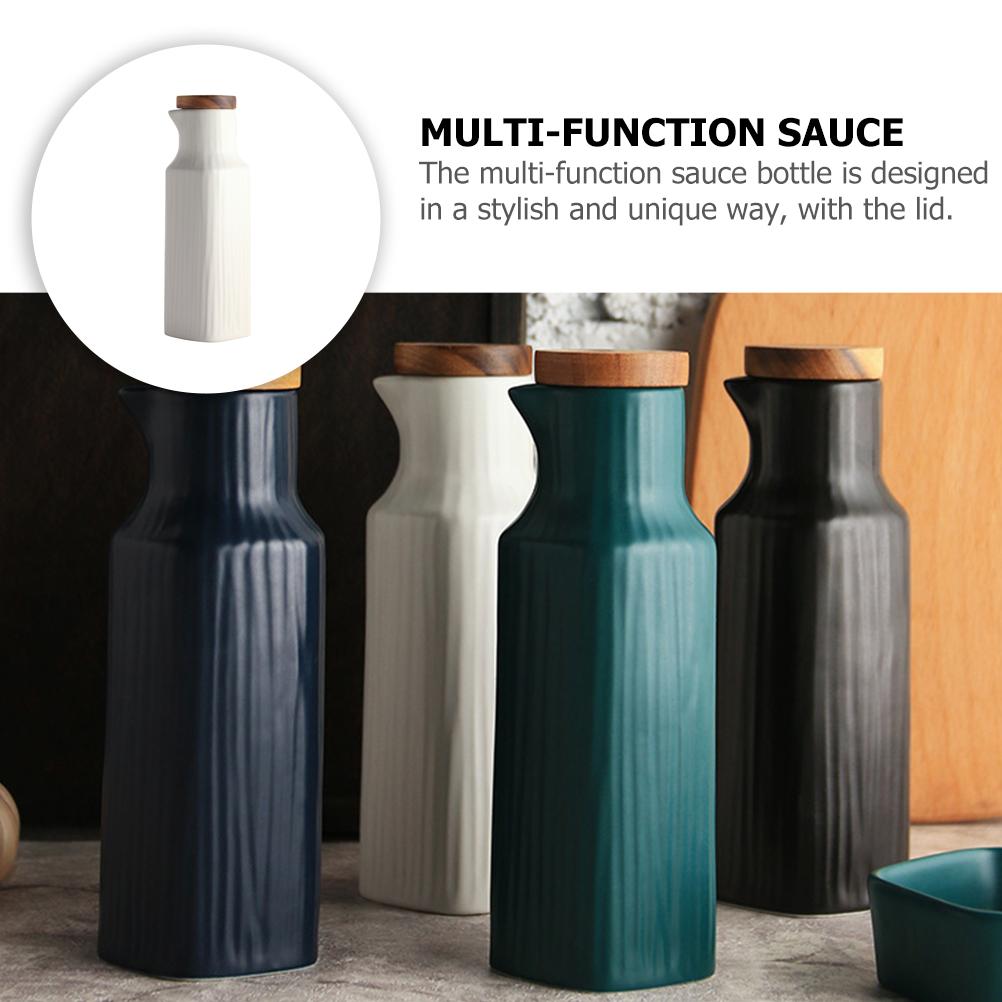 Ceramic Seasoning Pot Sauce Container Syrup Decorative Holder Oil Dispenser Soy Dressing Household Bottle