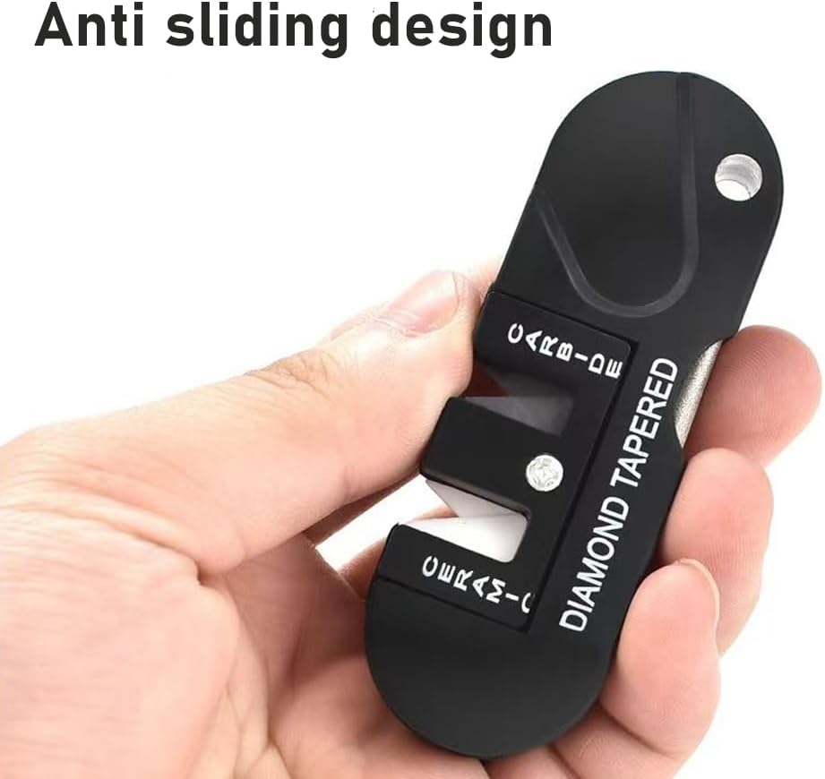 Pocket Knife Sharpener Survival Tool Preset Carbide Ceramic Stone Sharpeners Fold-Out Diamond Coated Rod