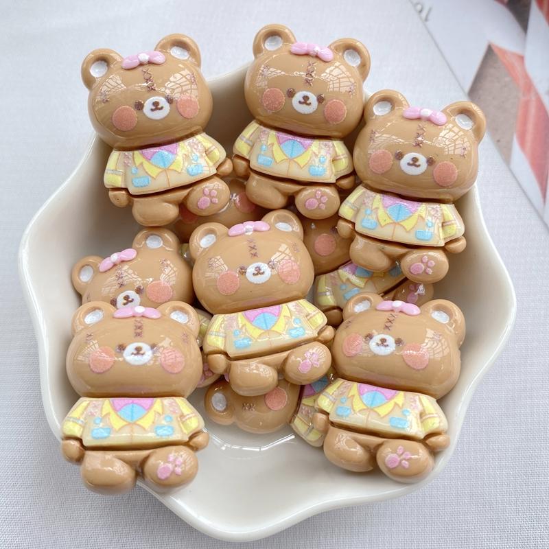 10Pcs New Cute Little Bear Series Flat Back Resin Scrapbooking DIY Jewelry Hairpin Craft Decoration Accessorie