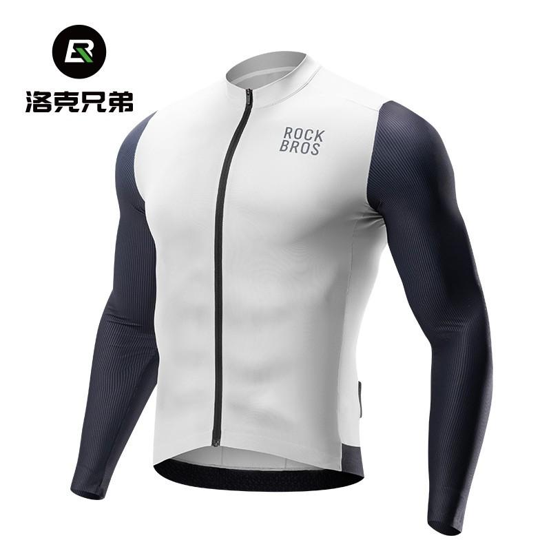 ROCKBROS Mens Cycling Jersey Long Sleeve Breathable Lightweight Mountain Road Bike Apparel Summer