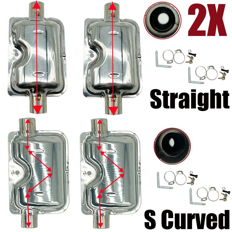 2 Set 24mm Muffler Silencer Straight Pipe / S Curved Pipe Car Air Diesel Parking Heater Exhaust Pipe Stainless For Diesel Heater