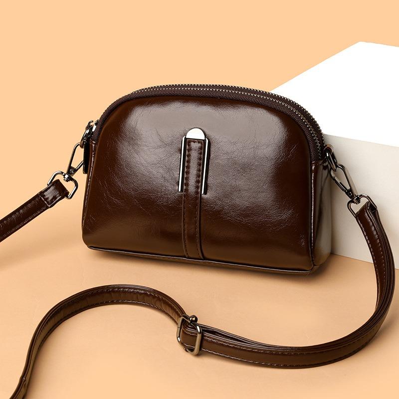 Retro mobile phone messenger bag women's new double-layer change shoulder bag fashionable simple texture mother bag