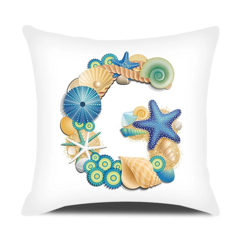 Față de pernă cu scrisori în stil oceanic, birou, sufragerie, ornamente pentru mașini, față de pernă