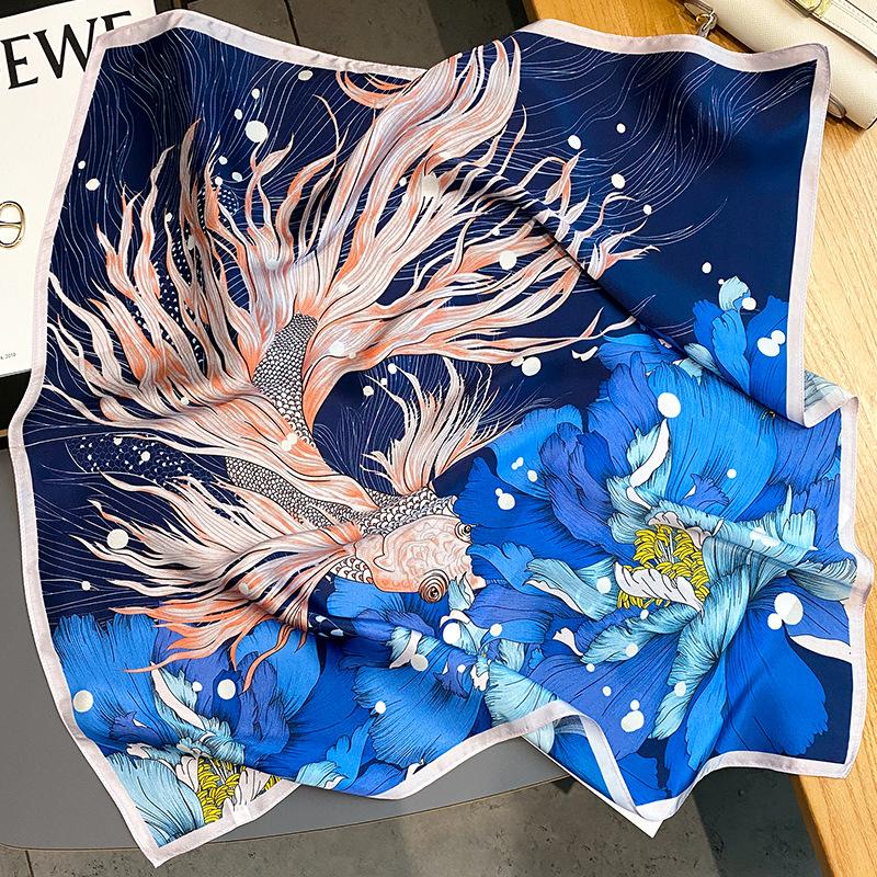 

Meier Printed 710 silk square scarf - women s mulberry silk decorative neck scarf - professional shawl - silk scarf 65*65cm
