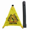 Foldable Slippery When Wet Sign Triangular Cone-Shaped Safety Warning Cone  Caution Zone