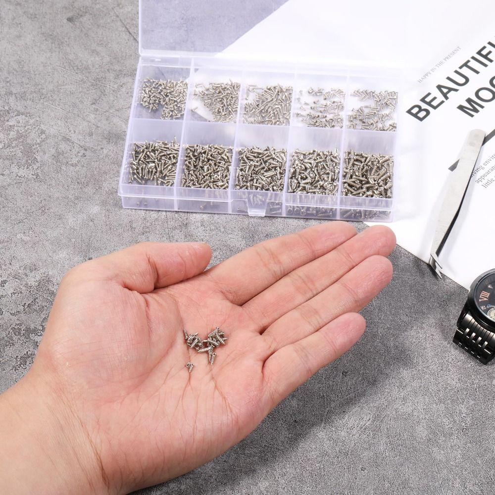 1200 Stück Kleine Selbstschneidende Schrauben Mini Mini Schrauben Set Mikro Schrauben Brillenreparatur