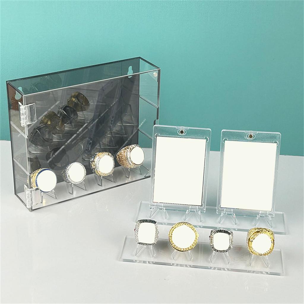 Sturdy Acrylics Championship Rings Display Case Wall Mountable Baseball Rings Holder Large Capacity Sports Organizers