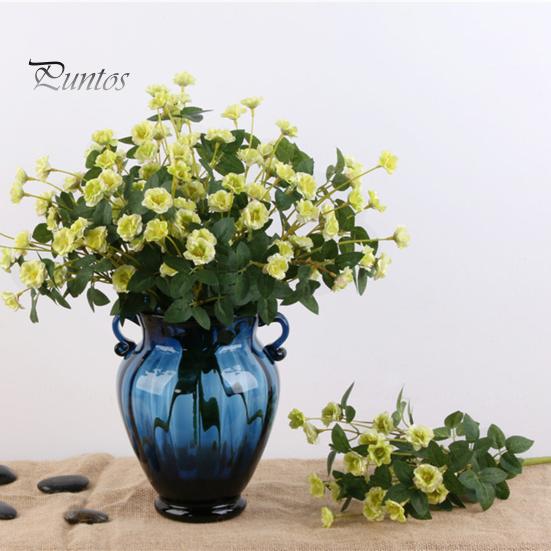 Artificial Flower 1 Bunch Realistic Looking Easy Care Faux Silk Fake Cloth Simulation Chinese Rose DIY Vase Arrange Flowers Home Decor Bouquet