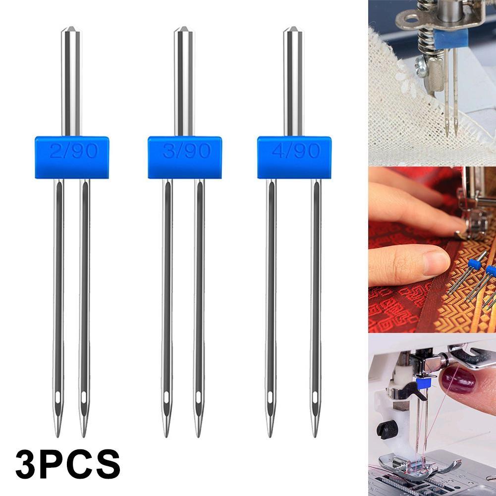 

3 шт. Эластичные двойные иглы Стальные двойные иглы 2/3/4 мм для швейной машины/нОВЫЕ