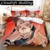 Jujutsu Kaisen Japan Anime 3D Gedrucktes Bettwäsche-Set King Bettbezug Kissenbezug Deckenbezug Bettwäsche Bettbezüge