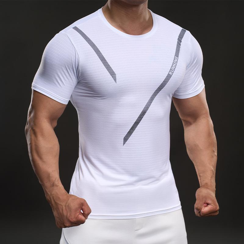583309 Summer 2025 American Casual Short-sleeved T-shirt Fashionable Sports Slim Elastic Fitness Outdoor