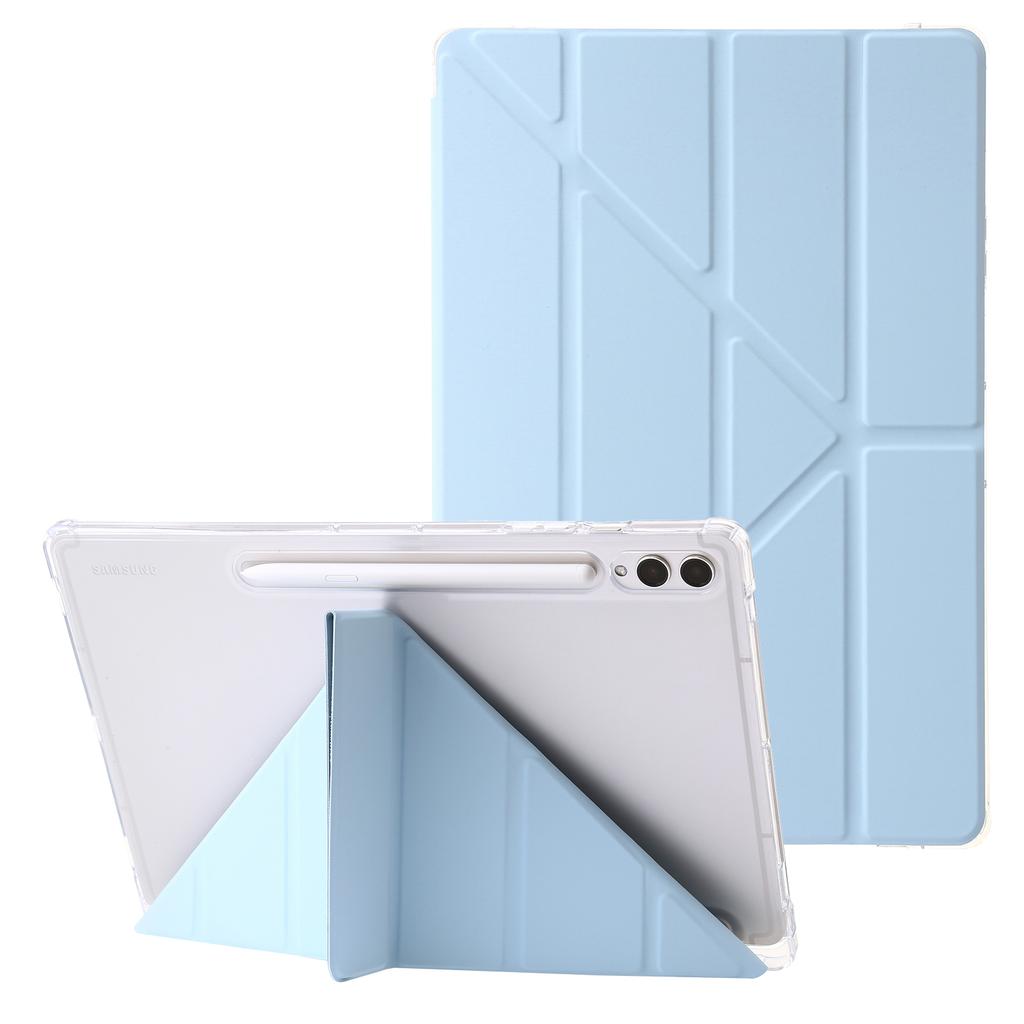 For Samsung Galaxy Tab S10+ Case PU Leather Origami Stand Clear Tablet Cover
