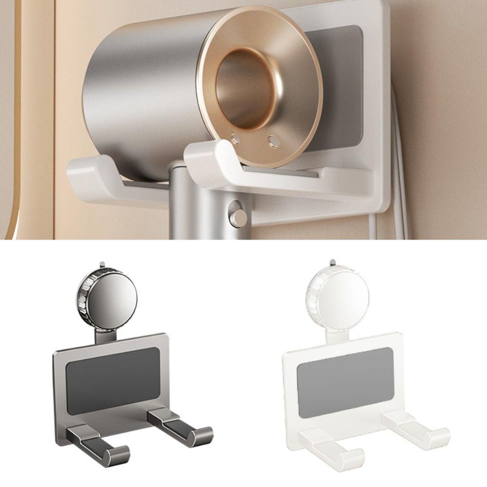 Punch-Free Suction Cup Hair Dryer Holder Aluminum Hair Dryer Organizer Hair Dryer Hanger  Bathroom