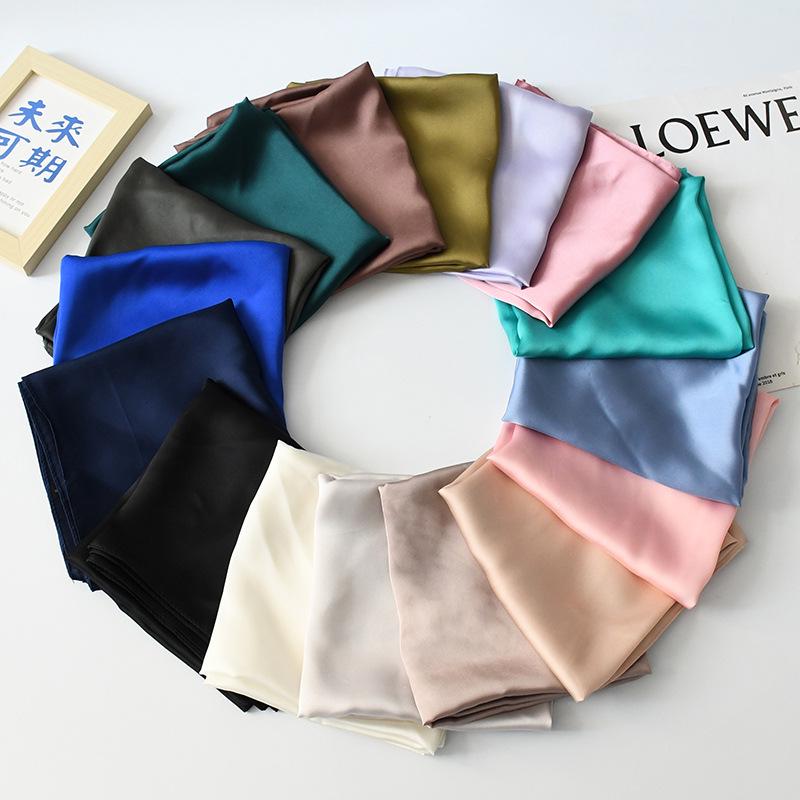 Spring/Autumn Solid Color Silk Scarf: 70cm Stylish & Versatile Women's Neck Accessory