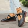 Spring and Autumn British retro small leather shoes round head lightweight soft sole casual single shoes women