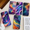 Colorful Starry Sky Galaxy Phone Case For IPhone 17 Air 16 15 14 13 Pro Max 11 12 Black Silicone Cover