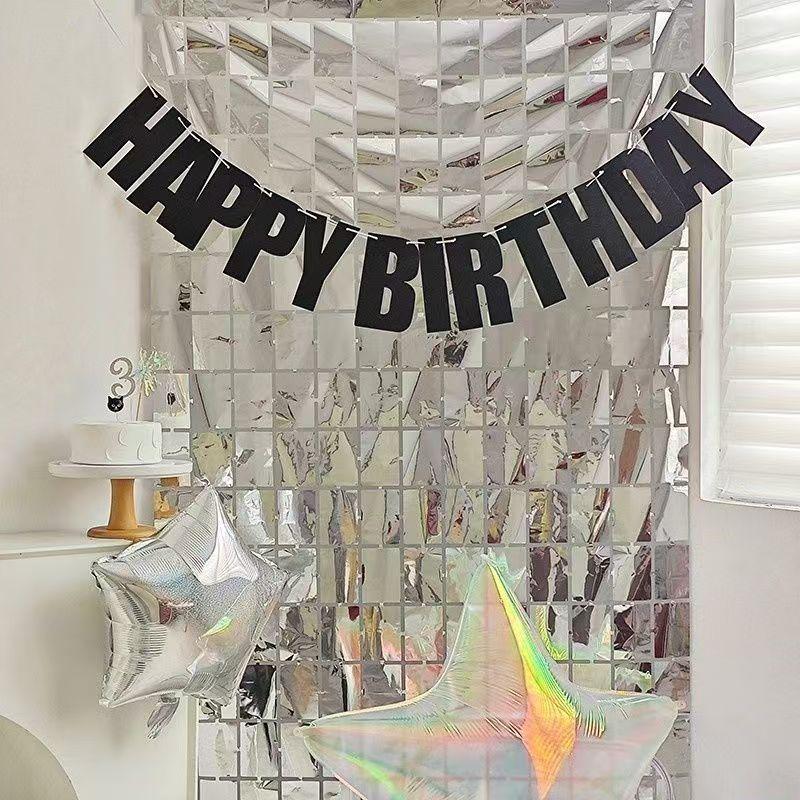 1PC Luxury Great Event Decor Wall Background Curtain Party Decoration Backdrop Decor Square Sequin Panel