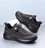 Men's Trendy Black Non-Slip Rotating Buckle Casual Sport Shoes for Spring Outdoor and Commuting