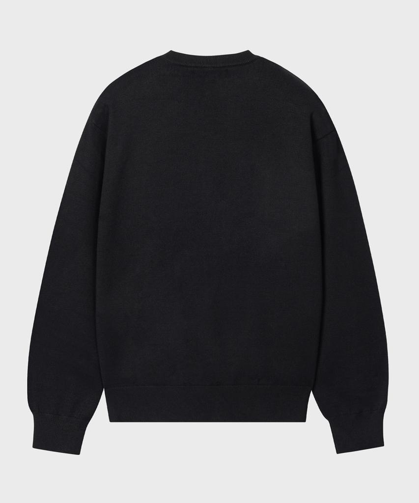 Leire Everyday Round Knit Cardigan [Black]