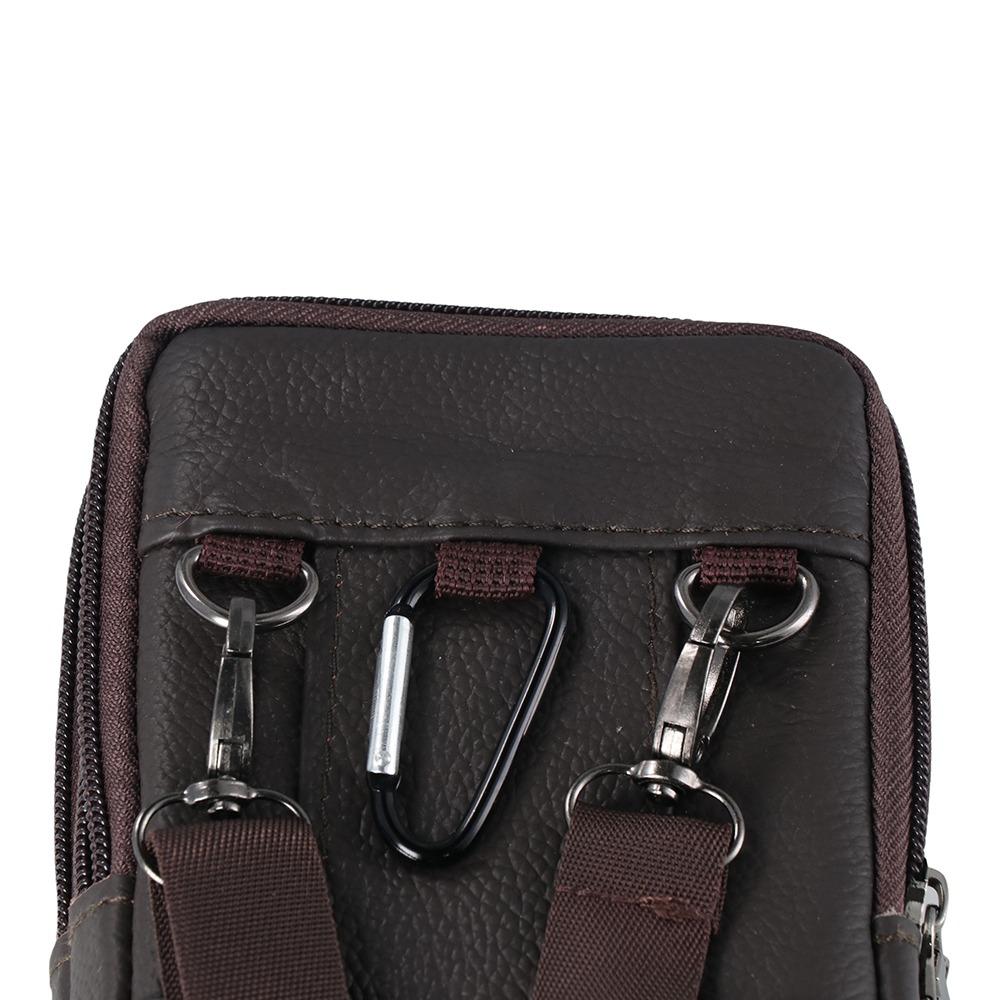 Klassische Herren Geldbörse Tasche Handyhülle Business Bauchtasche Handytasche Leder Fanny Handyhalter