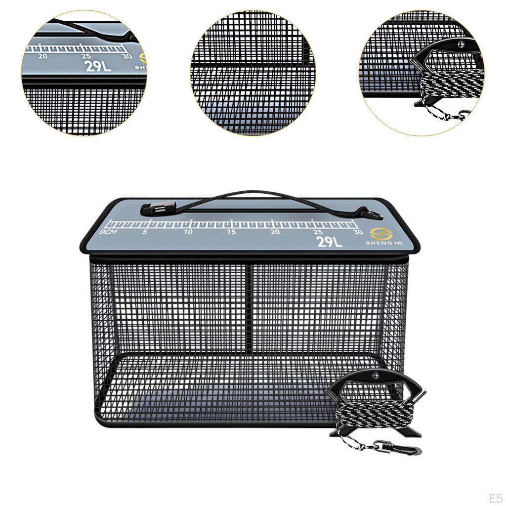 Fishing Basket Equipment Cast Net for Live Fish Top Zipper Cage